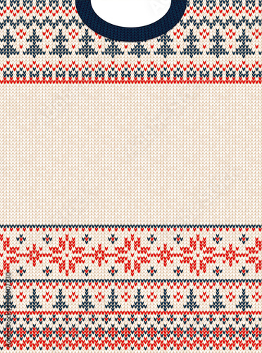 Merry Christmas Happy New Year greeting card frame scandinavian ornaments