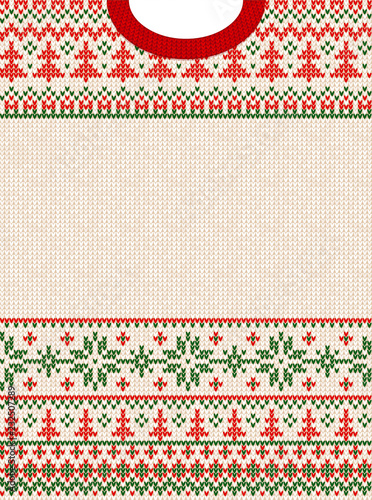 Merry Christmas Happy New Year greeting card frame scandinavian ornaments