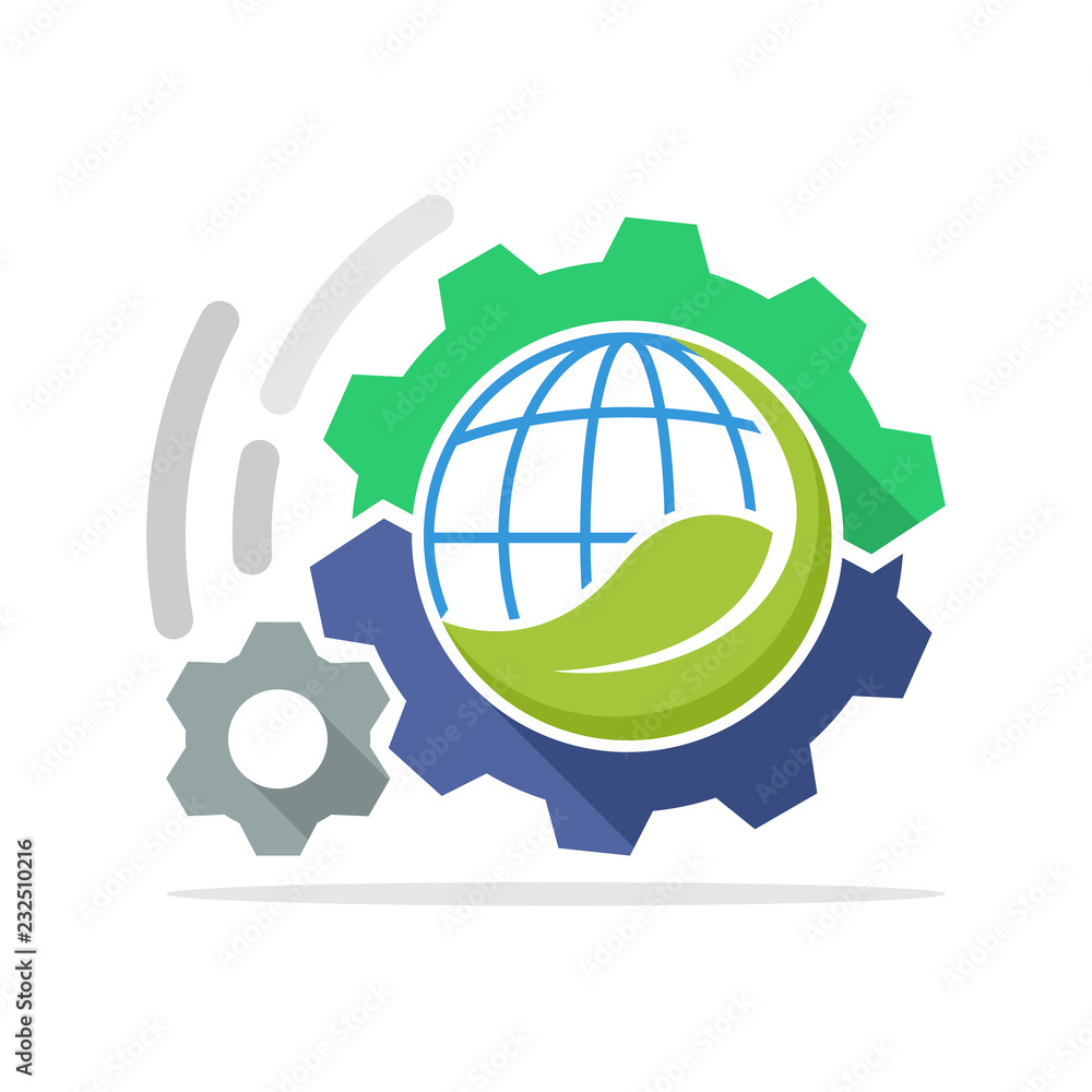 Vector illustration icon with the concept of an environmentally friendly production process Vector illustration icon with the concept of an environmentally friendly production process