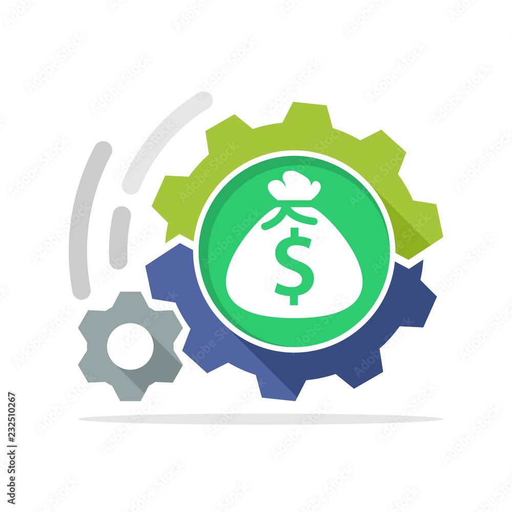 Fotografie vector illustration icon with the concept of a money-making machine, the concept