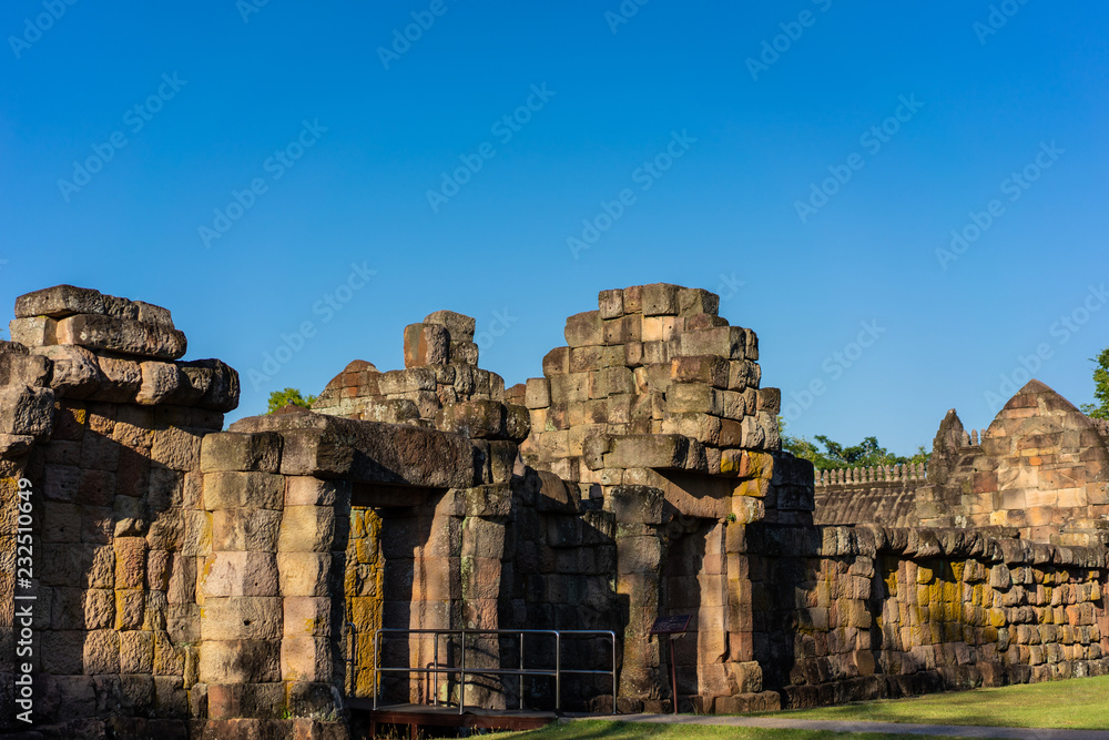 Stone Castle Phanomrung historical park In Buriram, Thailand