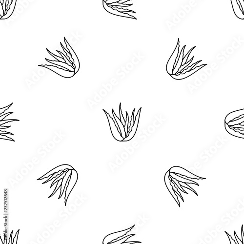 Aloe vera plant pattern seamless vector repeat geometric for any web design