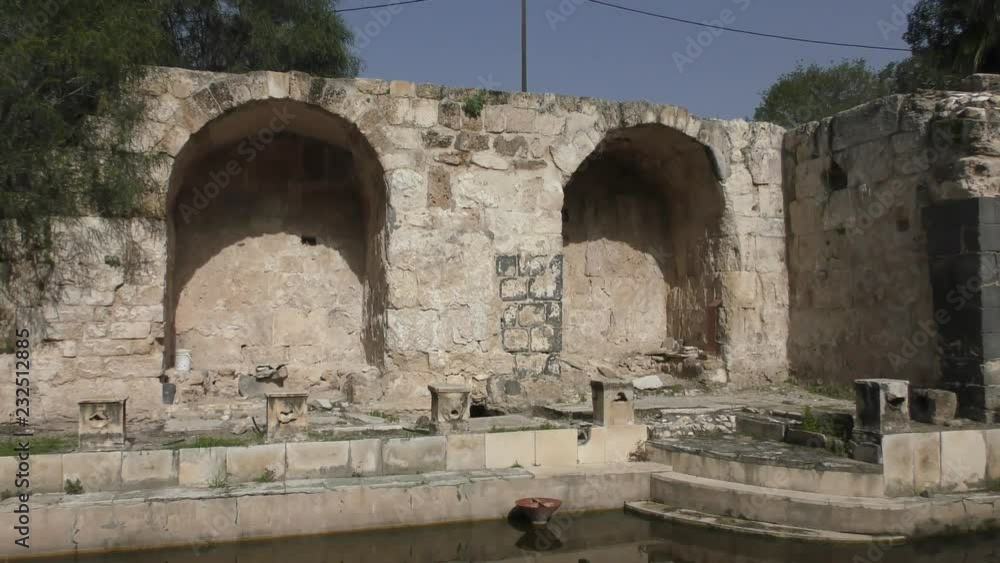 Additional halls in the ruins of the Roman baths hot springs spa in Hamat Gader in the South of Golan Heights Additional halls in the ruins of the Roman baths hot springs spa in Hamat Gader in the South of Golan Heights