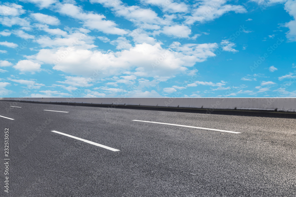 Empty highway asphalt pavement and sky cloud landscape.. Empty highway asphalt pavement and sky cloud landscape..