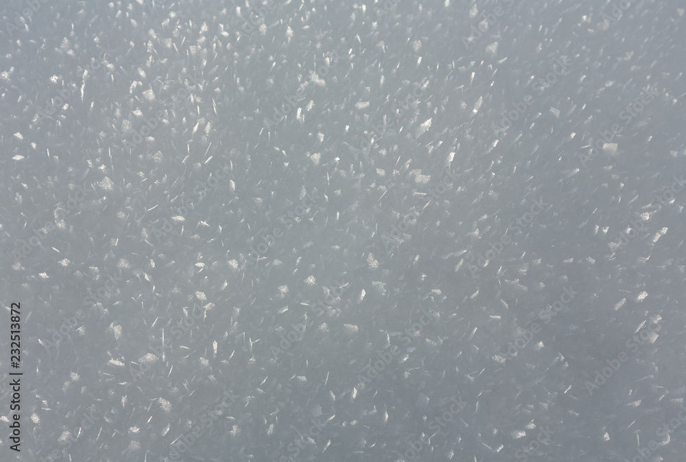 Snow surface with crystalline snowflake Snow surface with crystalline snowflake