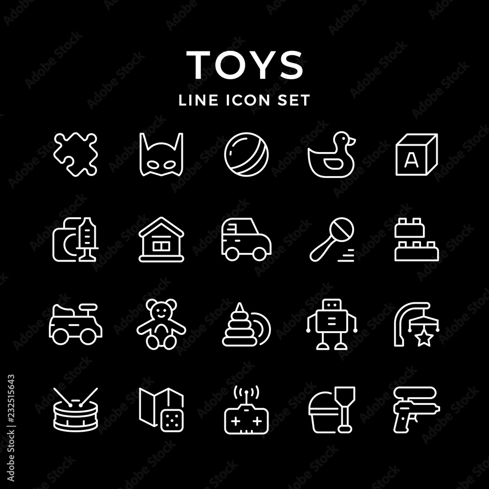 Set line icons of toys Set line icons of toys