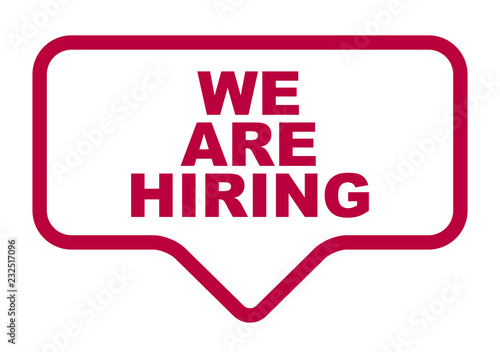 red vector banner we are hiring