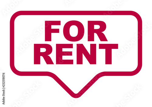 red vector banner for rent