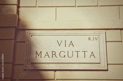 Via Margutta sign  - Rome Italy photo