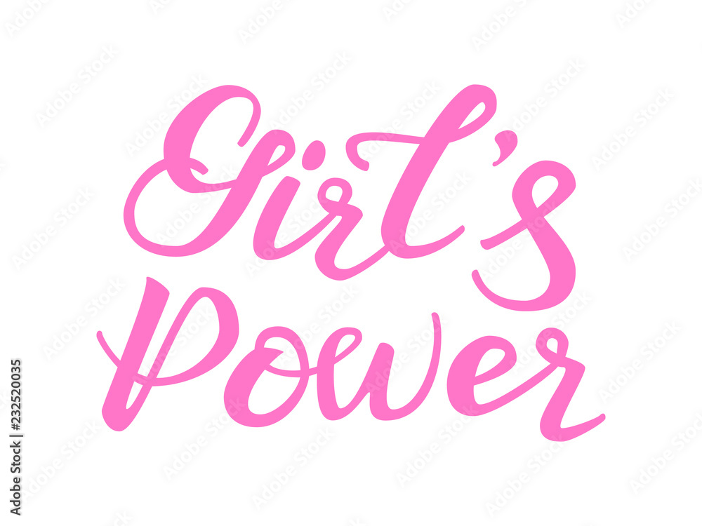 Girl's power lettering. Vector illustration