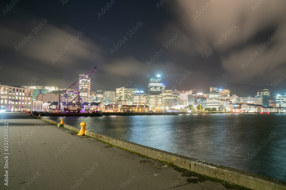 Night time in the city, Wellington, New Zealand.