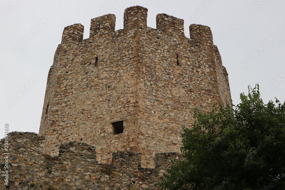 Main tower of the Platamonas castle closeup, Greece Main tower of the Platamonas castle closeup, Greece