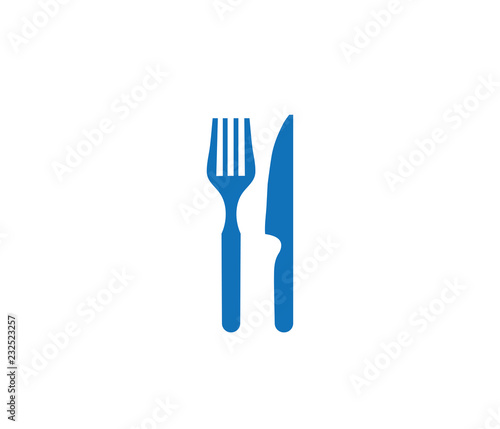 Spoon and Knife blue icon 