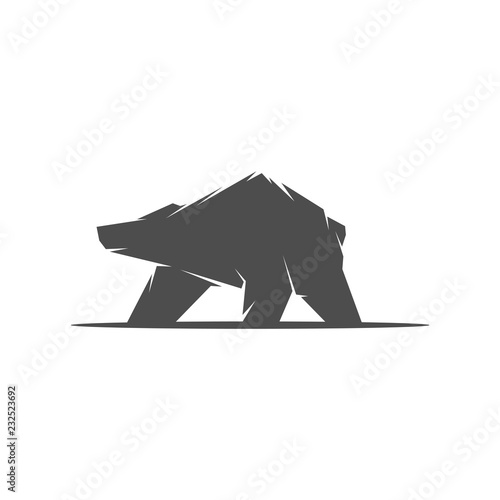 Bear Logo design vector. Modern professional grizzly bear logo for a sport team