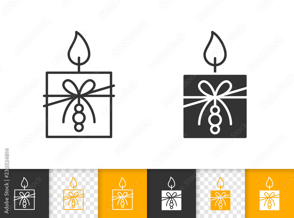 Candle Flame simple fire black line vector icon Candle Flame simple fire black line vector icon