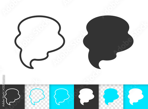Speech Bubble simple black line banner vector icon