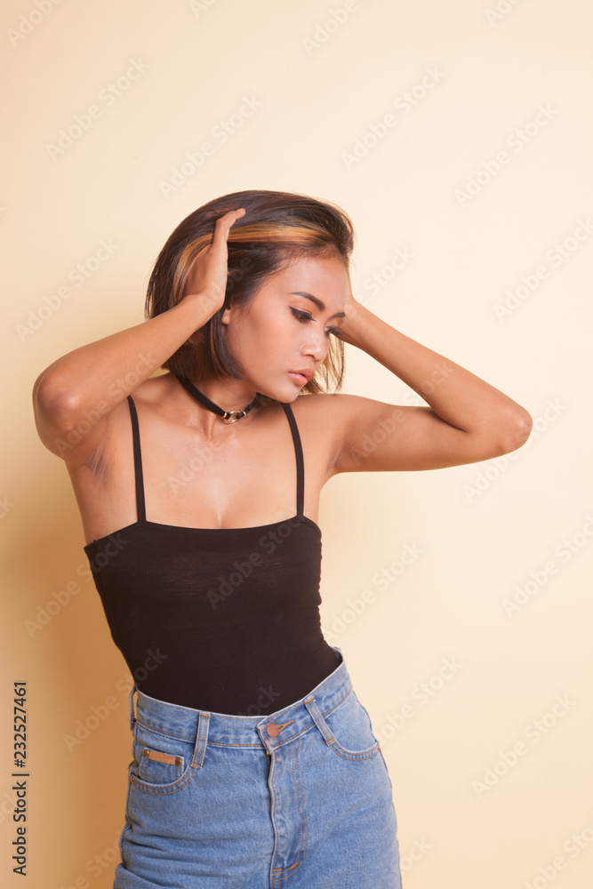 Portrait of beautiful young Asian woman. Portrait of beautiful young Asian woman.
