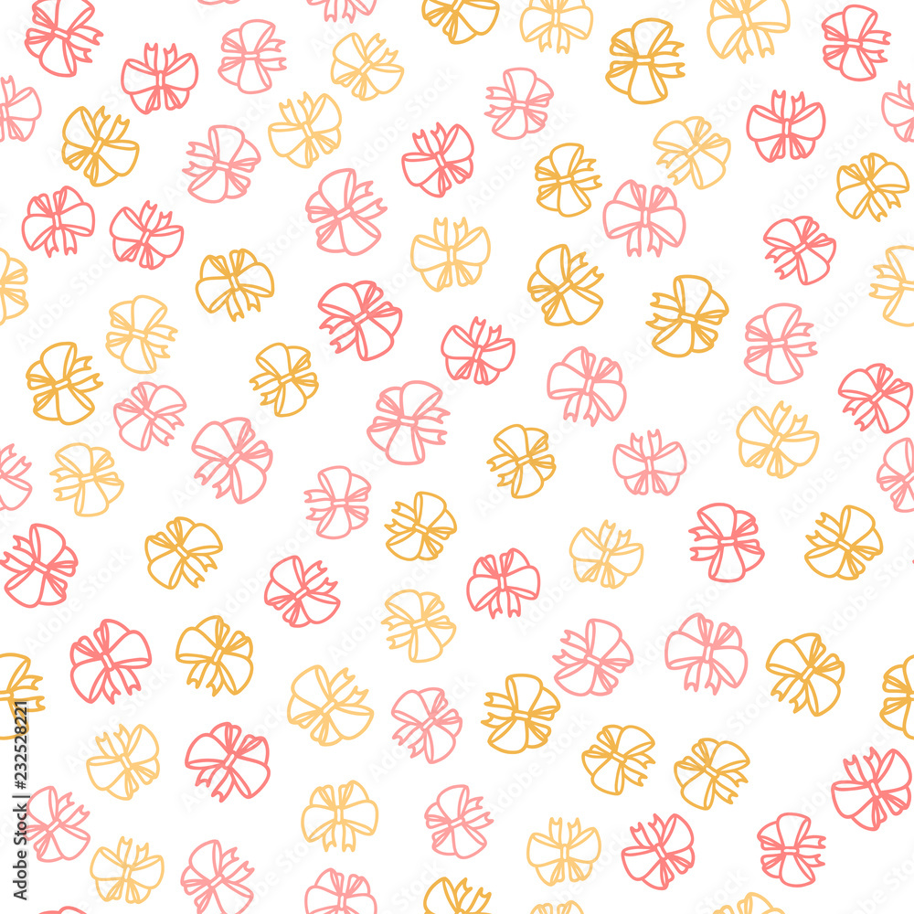 vector bow knot pink rose yellow seamless repeating simple childish pattern for textile paper design