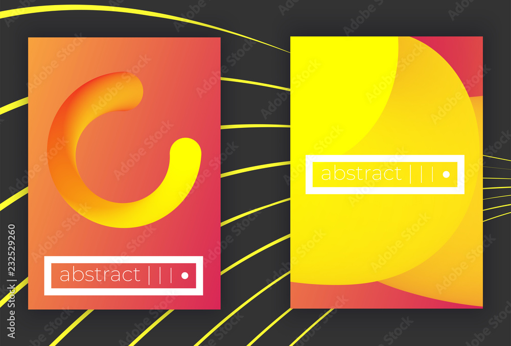 Fototapeta premium Absract vector geometric cover set