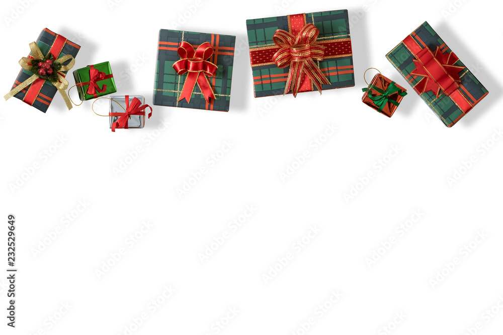 Obraz premium close up view of nice christmas theme objects on white back