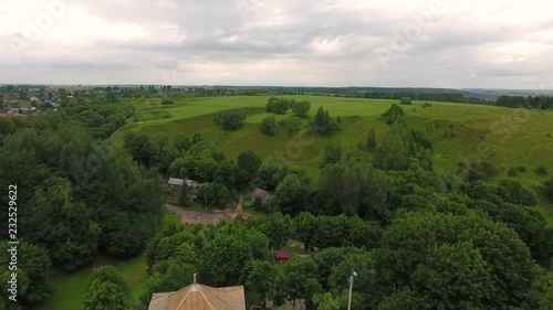 Mstislav Castle, Belarus. Aerial view photo