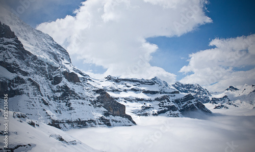 Clouds above grindelwald mountains