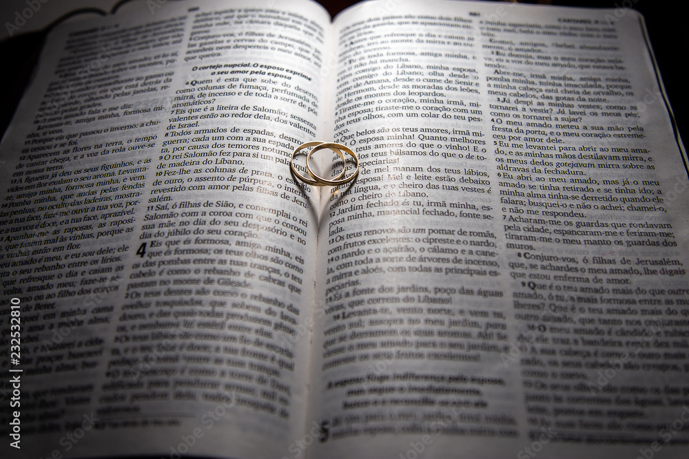 Fototapeta premium Rings in Holy Bible