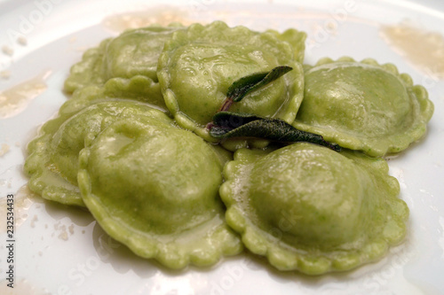Italian food recipes Ravioli filled pasta with spinach and ricotta cheese