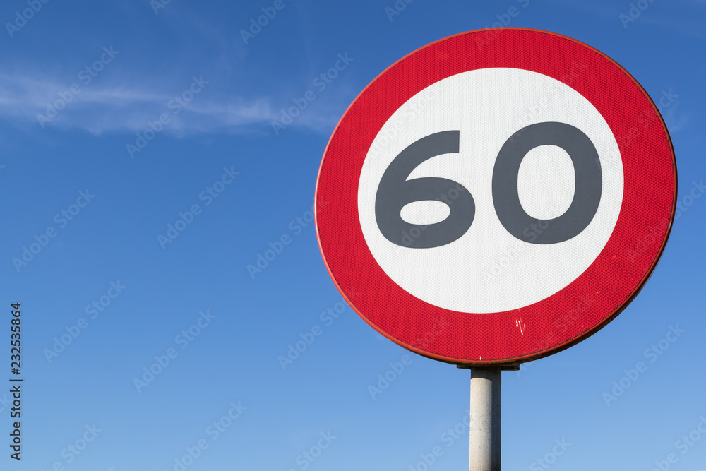 Dutch road sign: speed limit 60 km/h Dutch road sign: speed limit 60 km/h