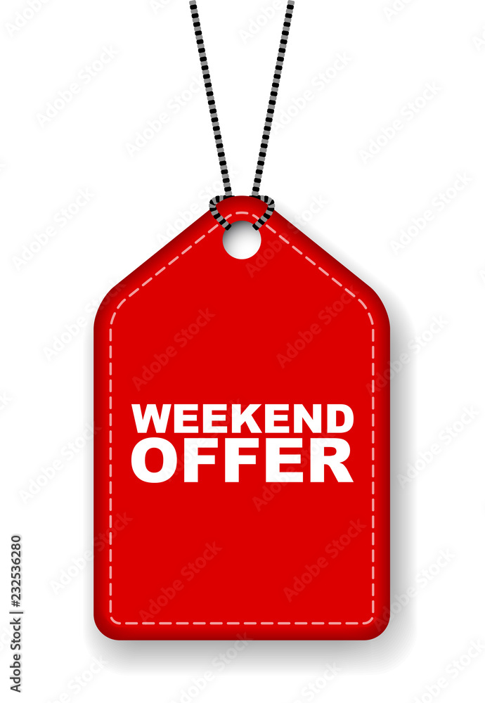 red vector banner weekend offer