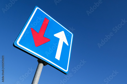 Dutch road sign: priority over oncoming vehicles