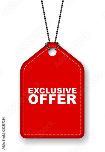 red vector banner exclusive offer