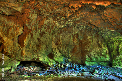 Underground water in a cave, Slovenia photo