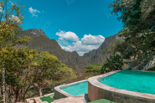 Thermal water pools in Tolantongo, Mexico