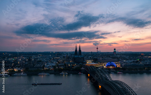 Cologne cathedral during sunset.