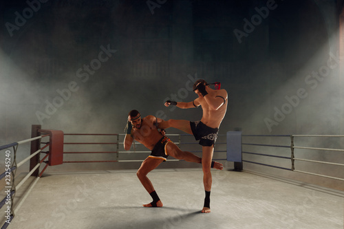 Fototapeta Naklejka Na Ścianę i Meble -  Muay thai, thai boxing fighters