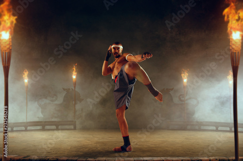Fototapeta Naklejka Na Ścianę i Meble -  Thai Boxing - old martial arts 