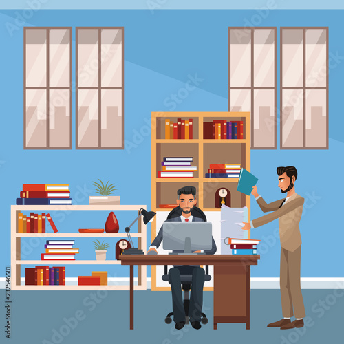 business coworkers executives cartoon