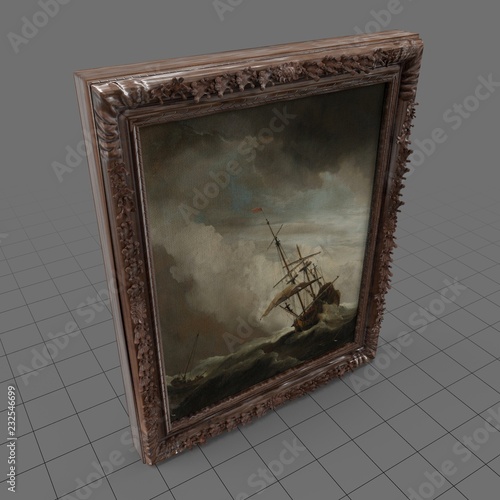 Framed painting of a ship