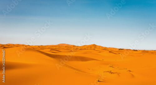 Majestic beautiful scene of Merzouga dunes of Sahara desert Morocco © Kotangens
