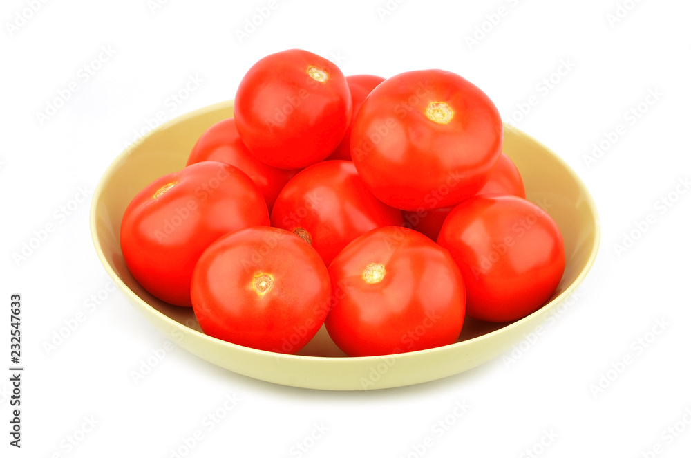 Tomato on plate Tomato on plate