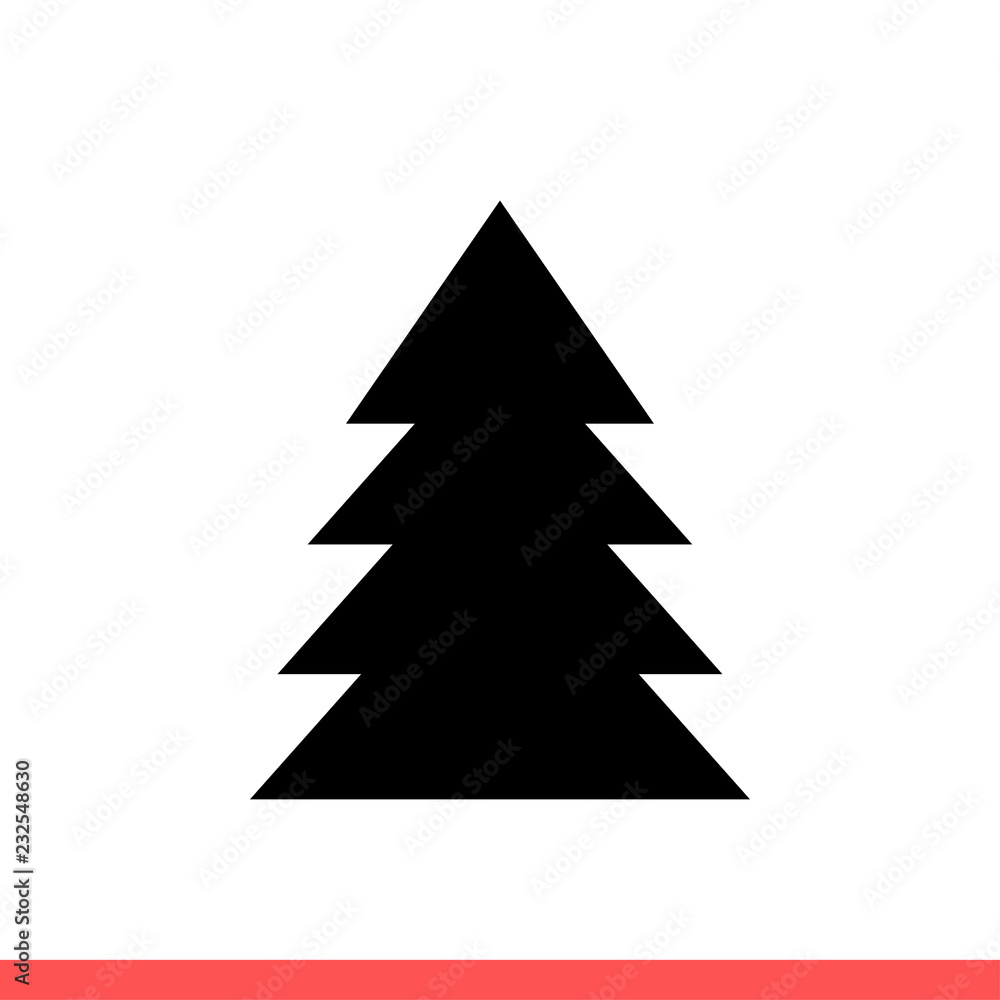 Christmas tree icon, vector illustration