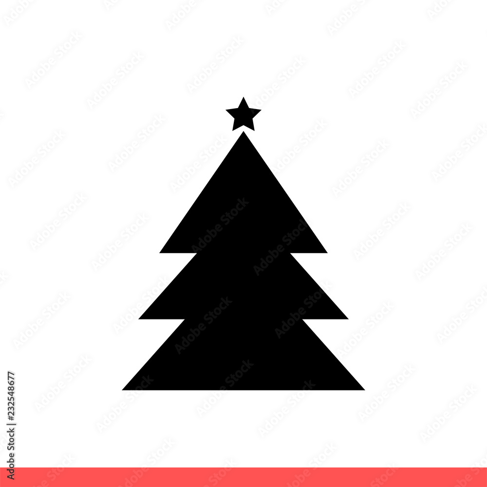 Fototapeta premium Christmas tree icon, vector illustration