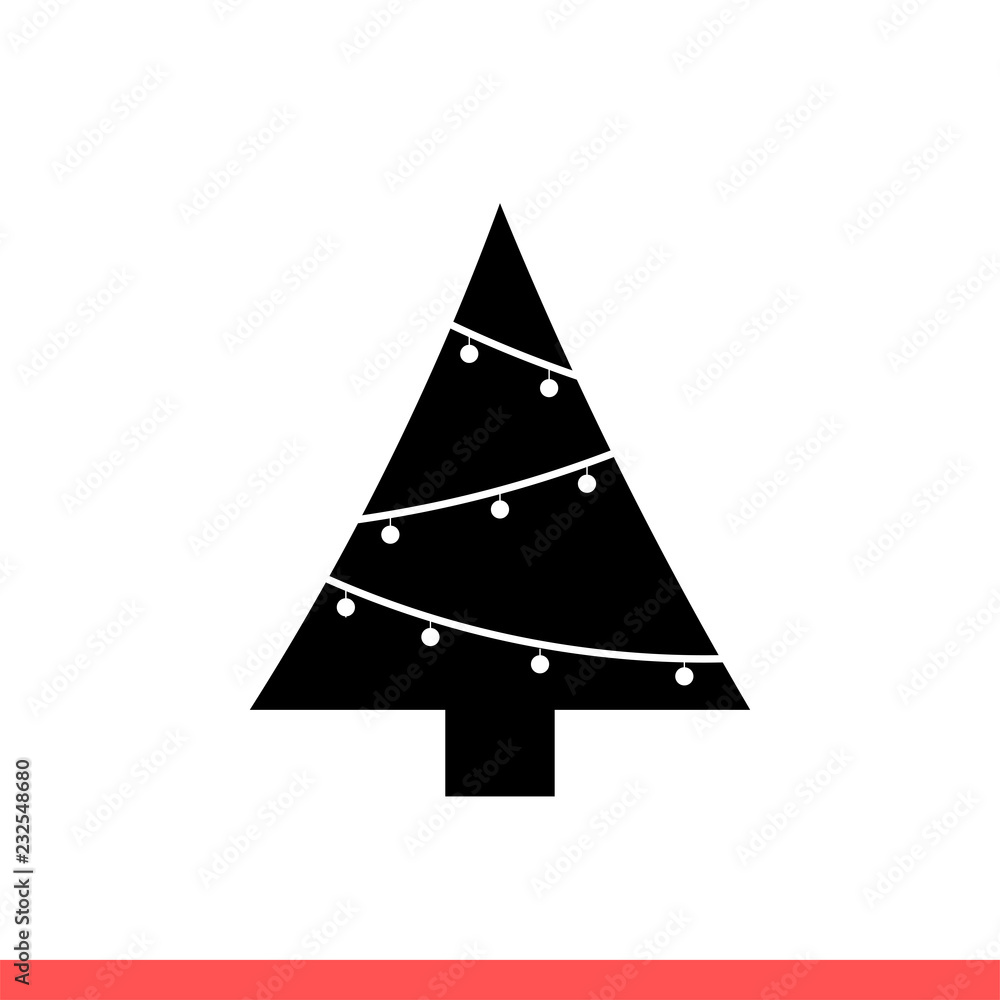 Christmas tree icon, vector illustration Christmas tree icon, vector illustration