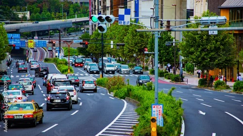 time lapse on the Aoyama avenue at Akasaka Tokyo photo