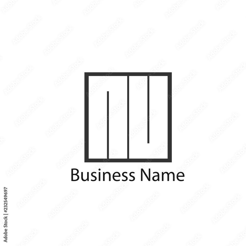 Initial letter NU logo template Design