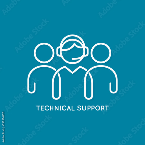 Technical support line concept. Call center icon.