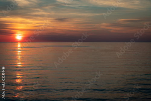 Sunsetting on North Sea off Norway