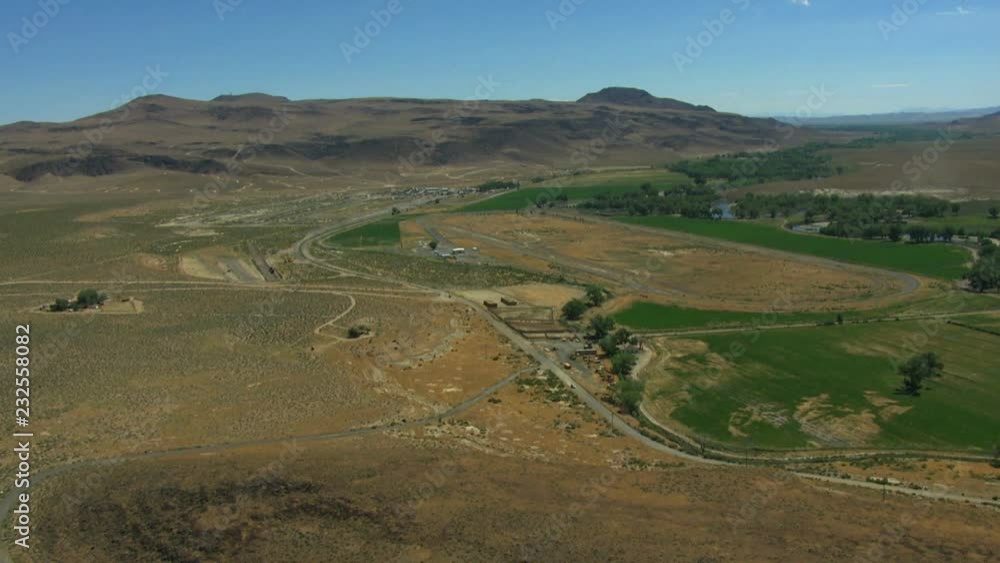 Aerial Rangeland river valley vegetation dry arable climate USA Aerial Rangeland river valley vegetation dry arable climate USA