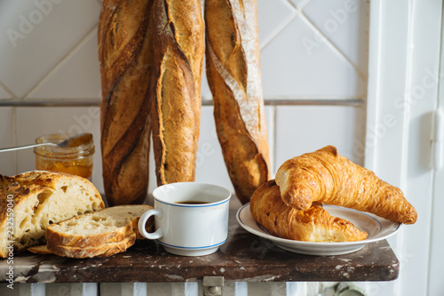 Traditional french bread and baget photo